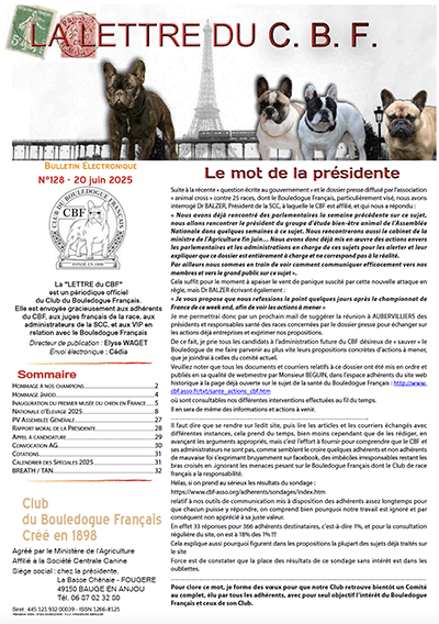 La Lettre du CBF au format PDF
